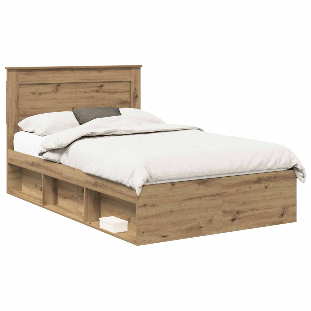 Produktbild för Sängram med huvudgavel Artisan Ek 120 x 190 cm Massiv furu