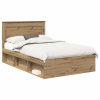 Produktbild för Sängram med huvudgavel Artisan Ek 120 x 190 cm Massiv furu
