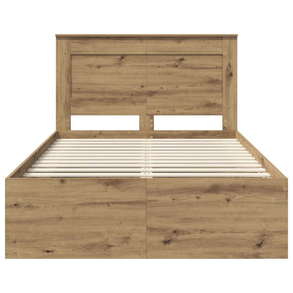Produktbild för Sängram med huvudgavel Artisan Ek 120 x 190 cm Massiv furu