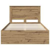 Produktbild för Sängram med huvudgavel Artisan Ek 120 x 190 cm Massiv furu