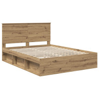 Produktbild för Sängram med huvudgavel Artisan Ek 150 x 200 cm Massiv furu