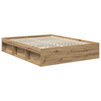 Produktbild för Sängram med huvudgavel Artisan Ek 150 x 200 cm Massiv furu