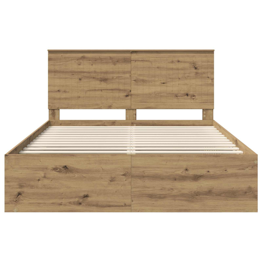 Produktbild för Sängram med huvudgavel Artisan Ek 150 x 200 cm Massiv furu