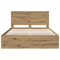Produktbild för Sängram med huvudgavel Artisan Ek 150 x 200 cm Massiv furu