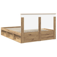 Produktbild för Sängram med huvudgavel Artisan Ek 150 x 200 cm Massiv furu
