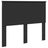 Produktbild för Sängram med huvudgavel Svart 135 x 190 cm Massiv furu