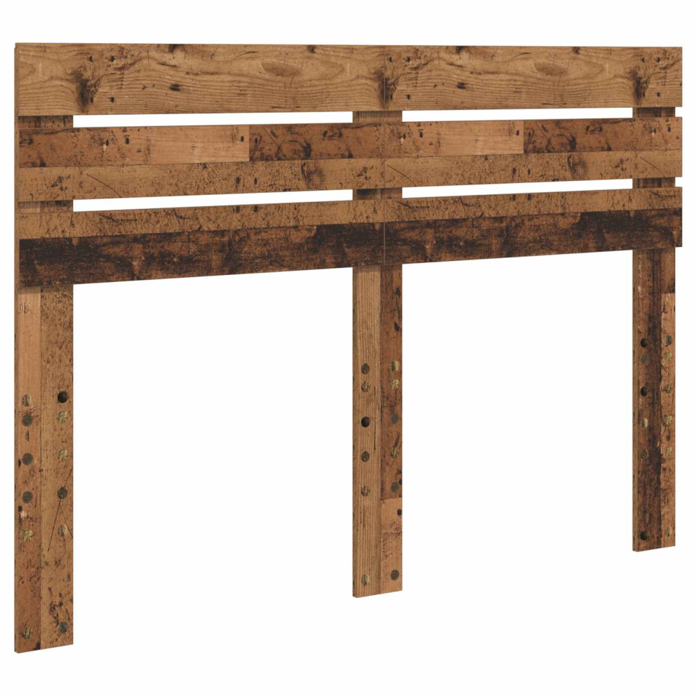 Produktbild för Sängram med huvudgavel Gammalt trä 140 x 190 cm Massiv furu