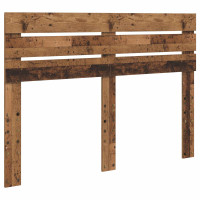 Produktbild för Sängram med huvudgavel Gammalt trä 140 x 190 cm Massiv furu