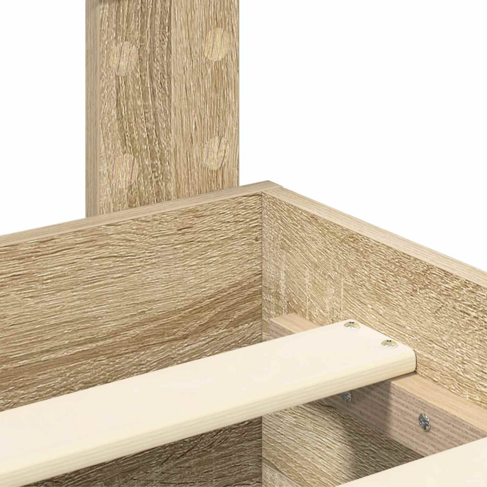 Produktbild för Sängram med låda Betonggrå 200 x 200 cm Konstruerat trä