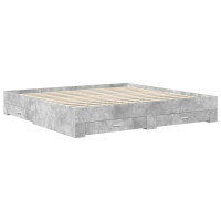 Produktbild för Sängram med låda Rökt ek 200 x 200 cm Konstruerat trä