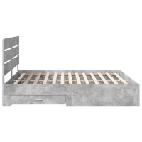 Produktbild för Sängram med låda Betonggrå 180 x 200 cm Konstruerat trä