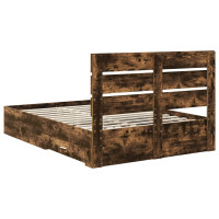 Produktbild för Sängram med låda Rökt ek 140 x 200 cm Konstruerat trä