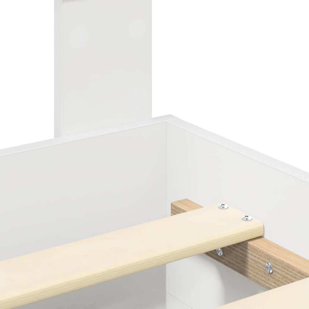 Produktbild för Sängram med låda med lagring Vit 140 x 190 cm Konstruerat trä