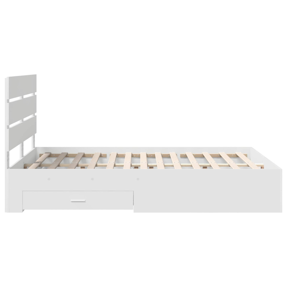 Produktbild för Sängram med låda med lagring Vit 140 x 190 cm Konstruerat trä
