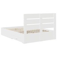 Produktbild för Sängram med låda med lagring Vit 140 x 190 cm Konstruerat trä