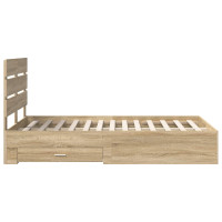 Produktbild för Sängram med låda Sonoma-ek 120 x 200 cm Konstruerat trä
