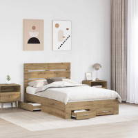 Produktbild för Sängram med låda Artisan Ek 120 x 190 cm Konstruerat trä