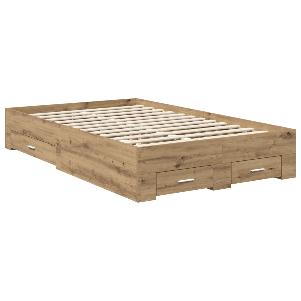 Produktbild för Sängram med låda Artisan Ek 120 x 190 cm Konstruerat trä