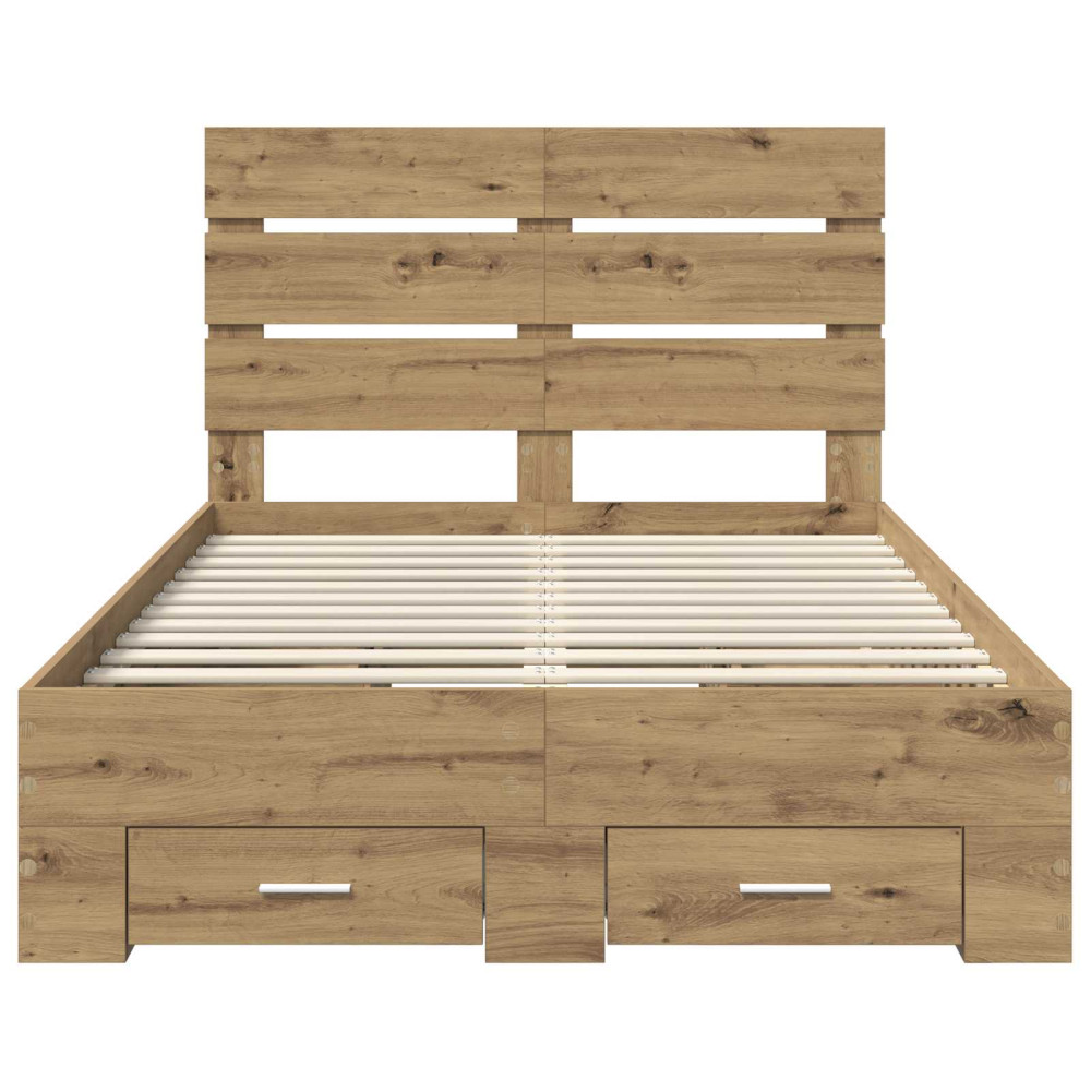 Produktbild för Sängram med låda Artisan Ek 120 x 190 cm Konstruerat trä