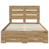 Produktbild för Sängram med låda Artisan Ek 120 x 190 cm Konstruerat trä