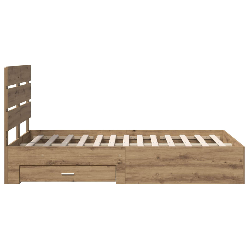 Produktbild för Sängram med låda Artisan Ek 120 x 190 cm Konstruerat trä
