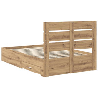 Produktbild för Sängram med låda Artisan Ek 120 x 190 cm Konstruerat trä