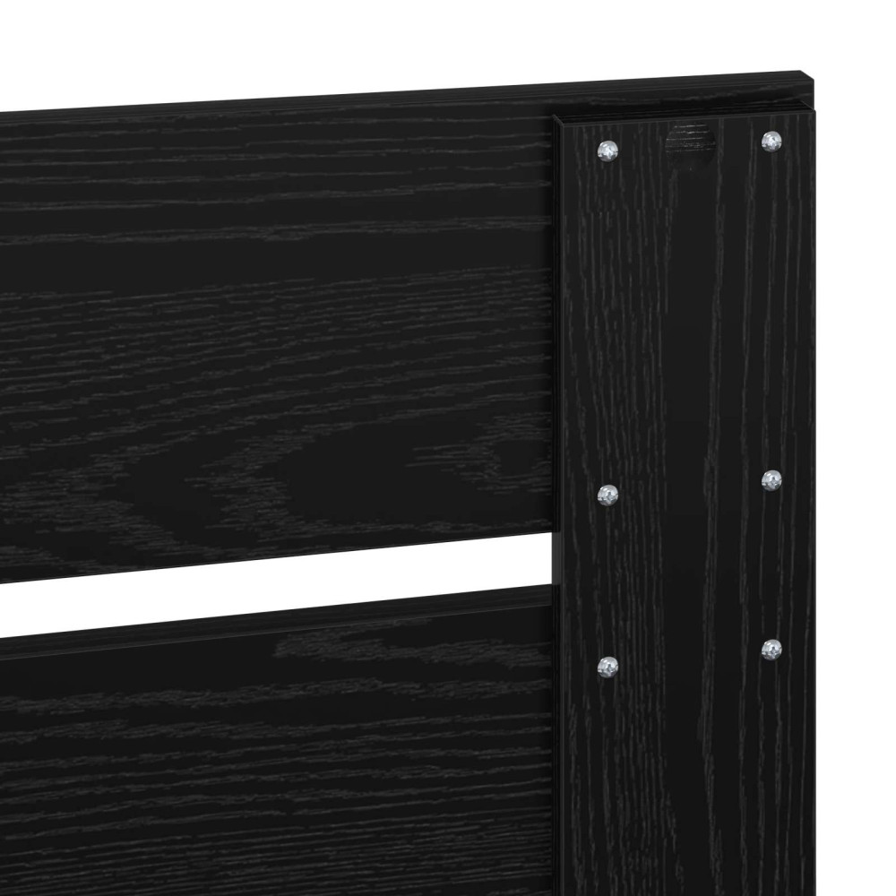 Produktbild för Sängram med låda Svart Ek 100 x 200 cm Konstruerat trä