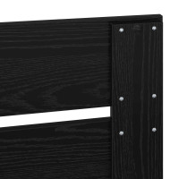 Produktbild för Sängram med låda Svart Ek 100 x 200 cm Konstruerat trä