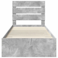 Produktbild för Sängram med låda Betonggrå 100 x 200 cm Konstruerat trä