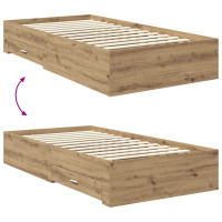 Produktbild för Sängram med låda Artisan Ek 100 x 200 cm Konstruerat trä