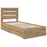 Produktbild för Sängram med låda Artisan Ek 100 x 200 cm Konstruerat trä