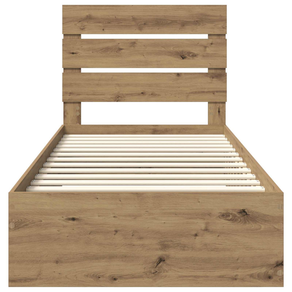 Produktbild för Sängram med låda Artisan Ek 100 x 200 cm Konstruerat trä
