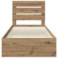 Produktbild för Sängram med låda Artisan Ek 100 x 200 cm Konstruerat trä