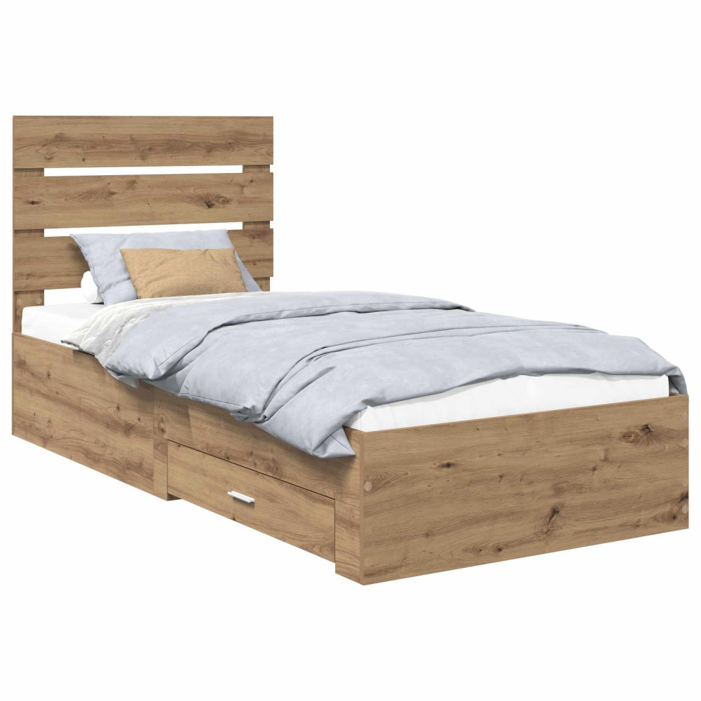 Produktbild för Sängram med låda Artisan Ek 90 x 200 cm Konstruerat trä