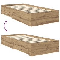 Produktbild för Sängram med låda Artisan Ek 90 x 200 cm Konstruerat trä