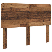 Produktbild för Sängram med huvudgavel Gammalt trä 140 x 190 cm Massiv furu