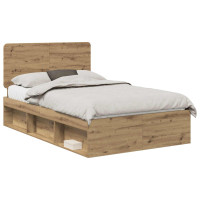 Produktbild för Sängram med huvudgavel Artisan Ek 135 x 190 cm Massiv furu