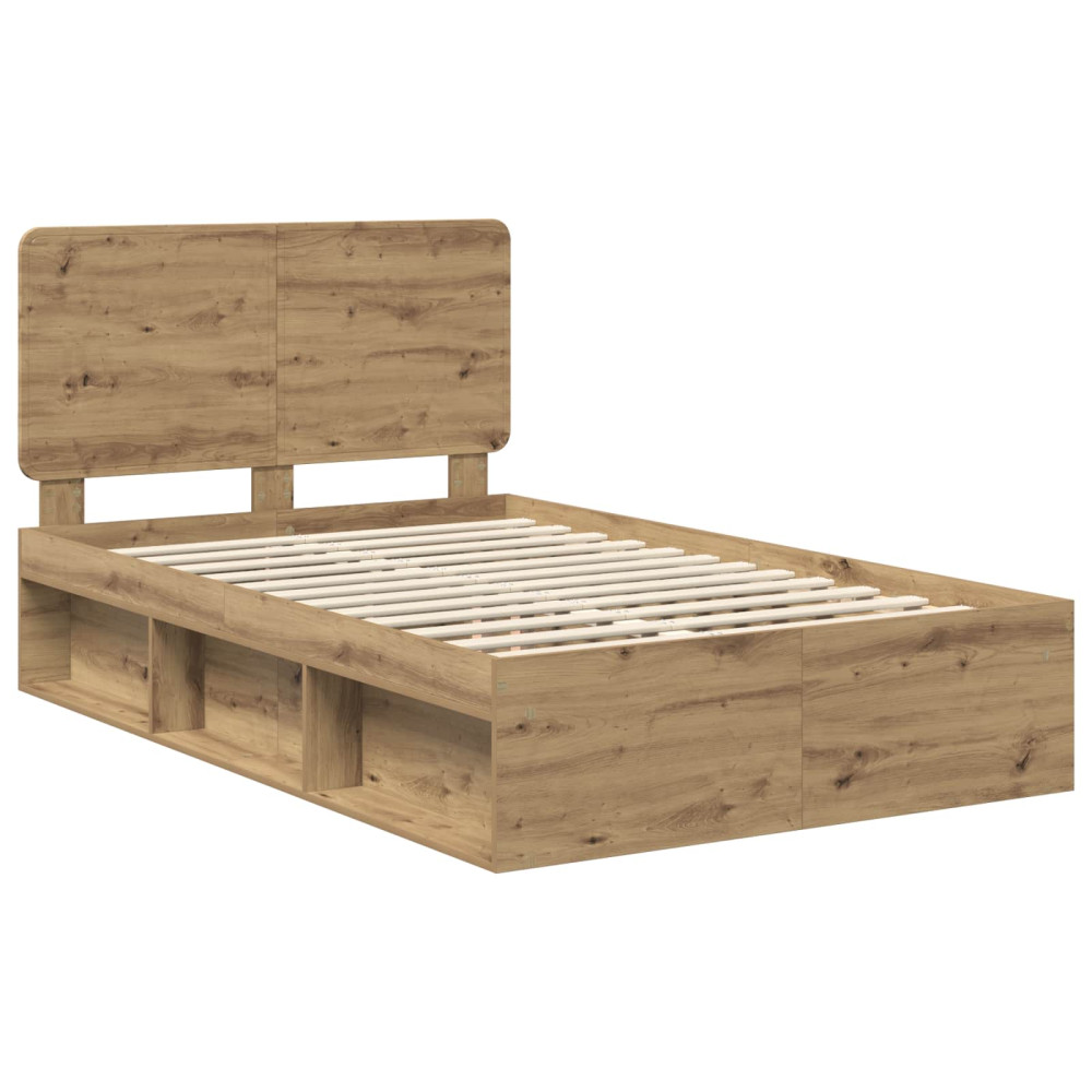 Produktbild för Sängram med huvudgavel Artisan Ek 135 x 190 cm Massiv furu