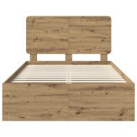Produktbild för Sängram med huvudgavel Artisan Ek 135 x 190 cm Massiv furu