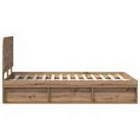 Produktbild för Sängram med huvudgavel Artisan Ek 135 x 190 cm Massiv furu