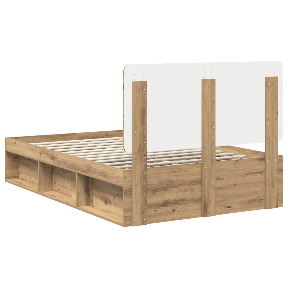 Produktbild för Sängram med huvudgavel Artisan Ek 135 x 190 cm Massiv furu