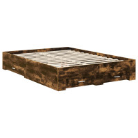 Produktbild för Sängram med huvudgavel Rökt ek 140 x 190 cm Konstruerat trä