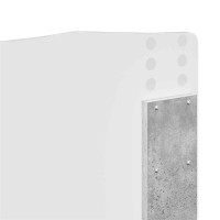 Produktbild för Sängram med huvudgavel Betonggrå 135 x 190 cm Massiv furu