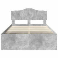 Produktbild för Sängram med huvudgavel Betonggrå 135 x 190 cm Massiv furu