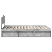 Produktbild för Sängram med huvudgavel Betonggrå 135 x 190 cm Massiv furu