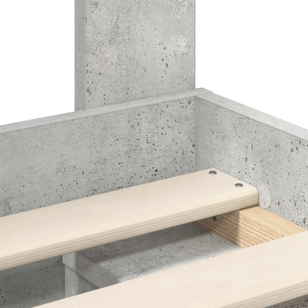 Produktbild för Sängram med huvudgavel Betonggrå 75 x 190 cm Massiv furu