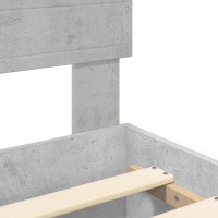 Produktbild för Sängram med huvudgavel Betonggrå 150 x 200 cm Konstruerat trä