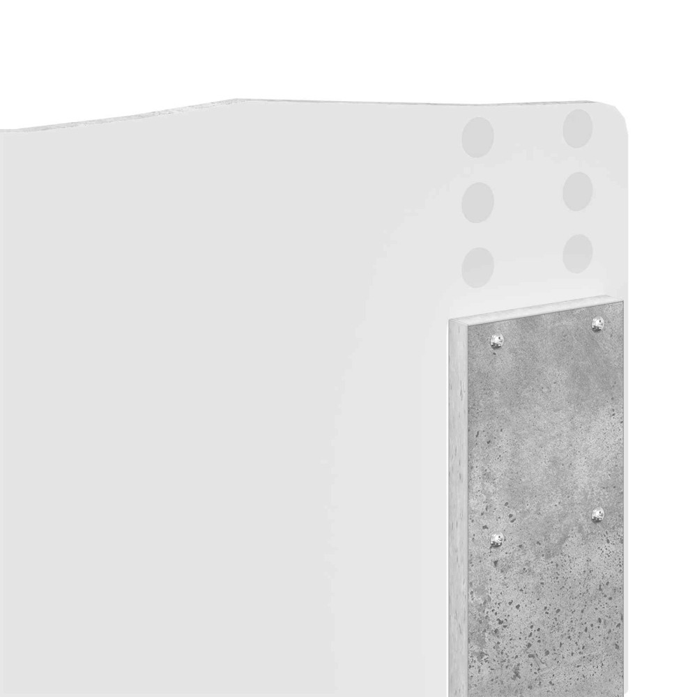 Produktbild för Sängram med huvudgavel Betonggrå 150 x 200 cm Konstruerat trä