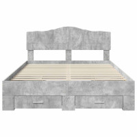 Produktbild för Sängram med huvudgavel Betonggrå 150 x 200 cm Konstruerat trä