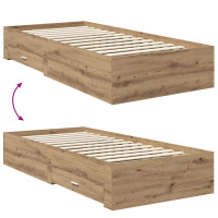 Produktbild för Sängram med låda Artisan Ek 100 x 200 cm Konstruerat trä